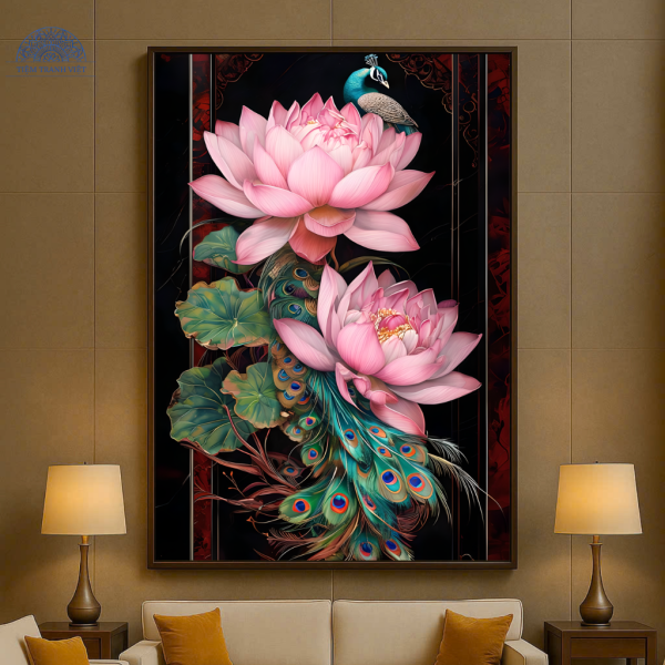 Tranh Công Sen Phú Quý Nghệ Thuật