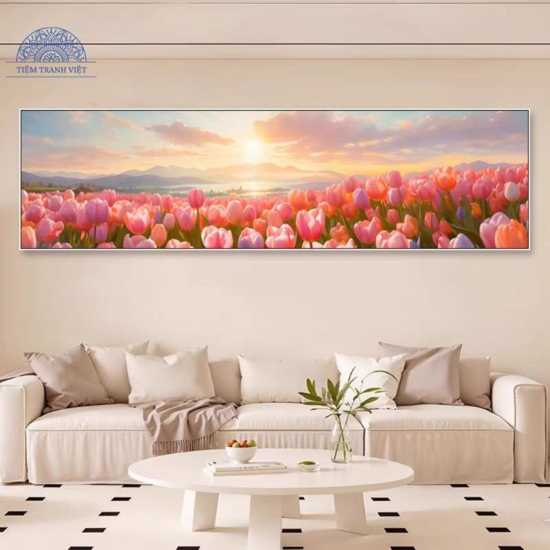 Tranh Vẽ Cánh Đồng Hoa Tulip