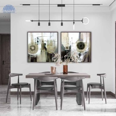 Tranh trừu tượng vệt màu loang