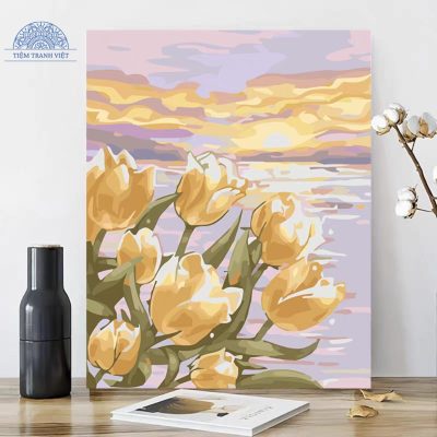 Tranh Vẽ Cánh Đồng Hoa Tulip 1
