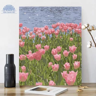 Tranh Vẽ Cánh Đồng Hoa Tulip 0