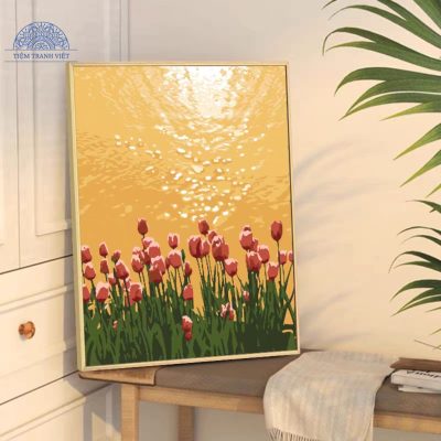 Tranh Vẽ Cánh Đồng Hoa Tulip 3