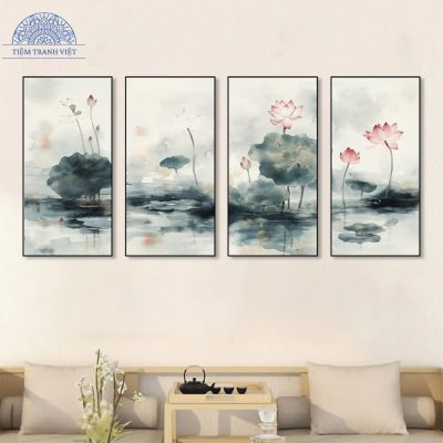 tranh hoa sen đơn giản 1