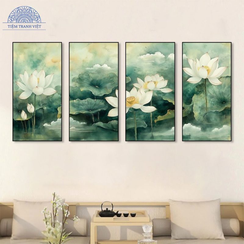 tranh hoa sen đơn giản
