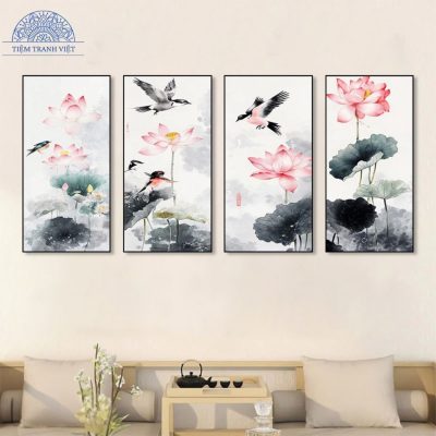 tranh hoa sen đơn giản 3