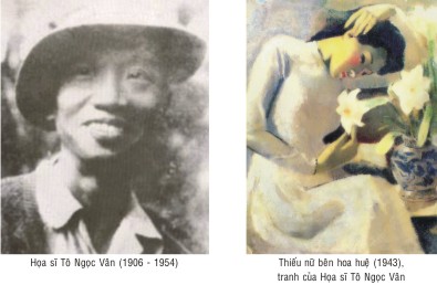 Bức tranh thiếu nữ bên hoa huệ