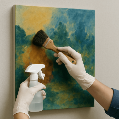 cách vệ sinh tranh canvas đúng cách bền bỉ