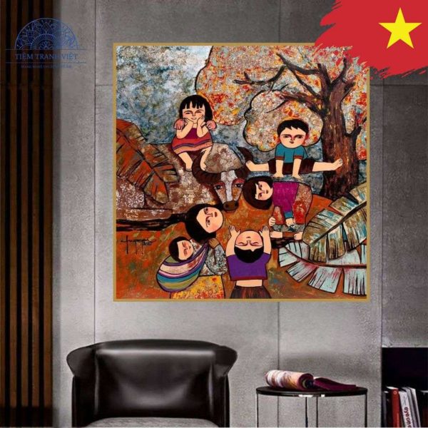 Tranh Tuổi Thơ Bên Lũy Tre Làng