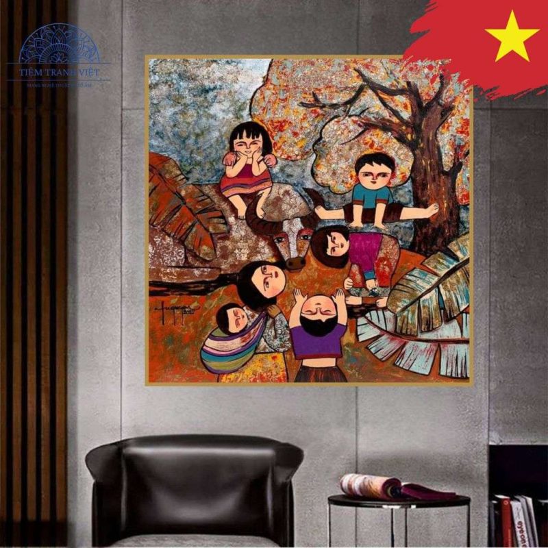 Tranh Tuổi Thơ Bên Lũy Tre Làng