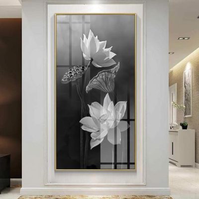 Hình ảnh bông sen trắng đen